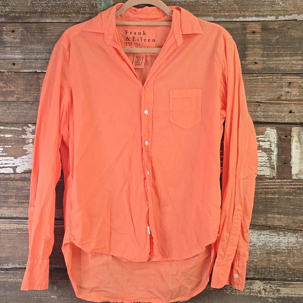 Frank & Eileen Vibrant Orange Button Down Shirt - Picture 2 of 6